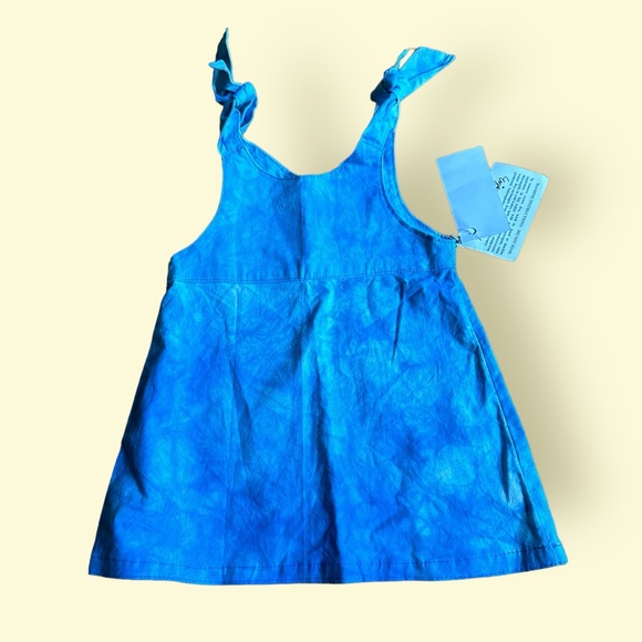 NWT Baby Girl Handmade Batik And Tie-dye Blue Summer Dress Size 12-18 Months - Picture 6 of 8